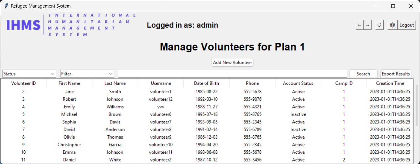 Volunteer Management
